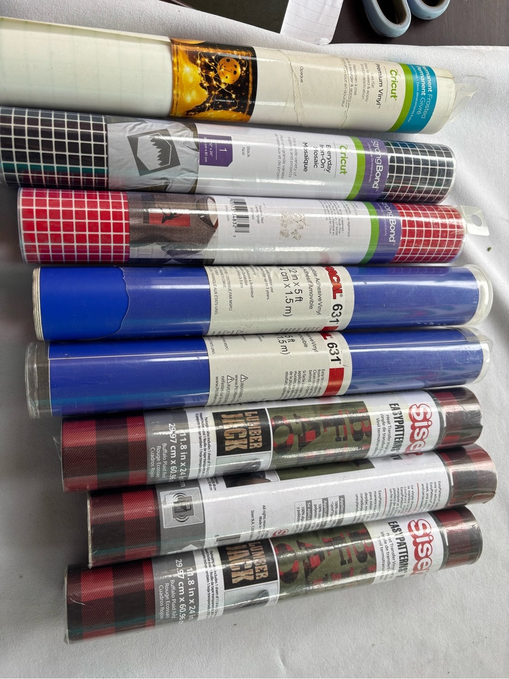 Cricut Vinyl Rolls Bundle in Blue, Red, Black, White, Green